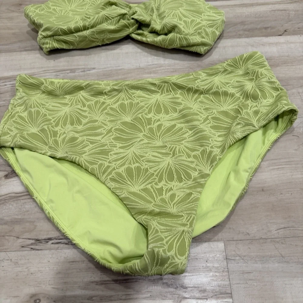Women's Angie Swim Set Green Yellow Size L/xl Swim‎ Bikini